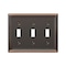 Amerelle Amerelle Chelsea Aged Bronze 3 gang Stamped Steel Toggle Wall Plate 1 pk 149TTTDB - alternate 1